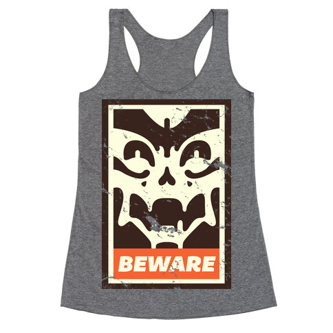 Beware (distressed) Racerback Tank Top