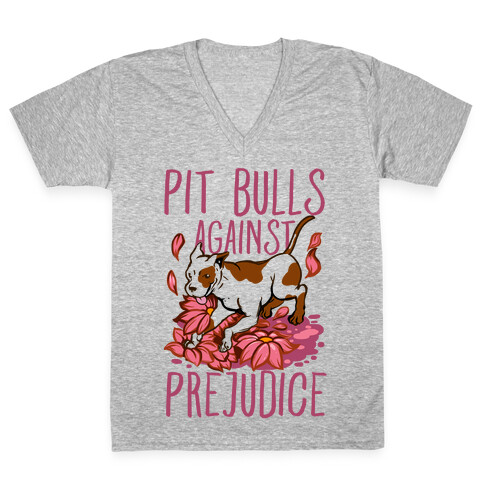 Pit Bulls Against Prejudice V-Neck Tee Shirt