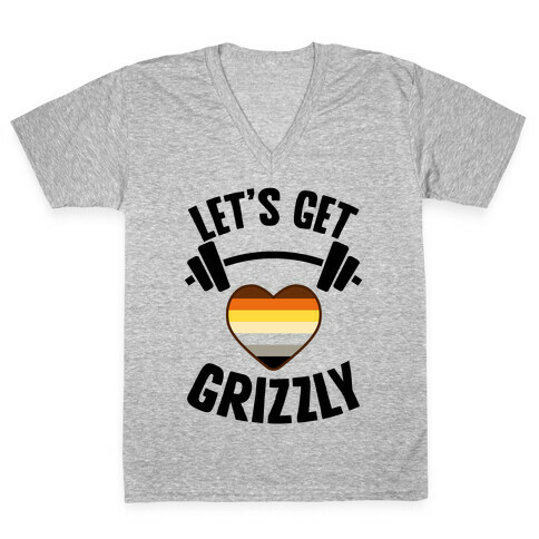Let's Get Grizzly V-Neck Tee Shirt