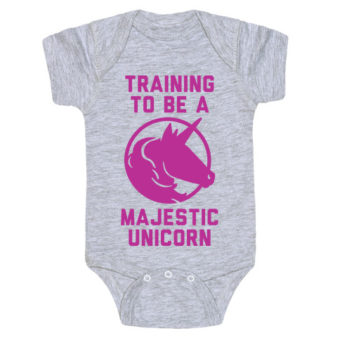 Training to Be A Majestic Unicorn Baby One-Piece