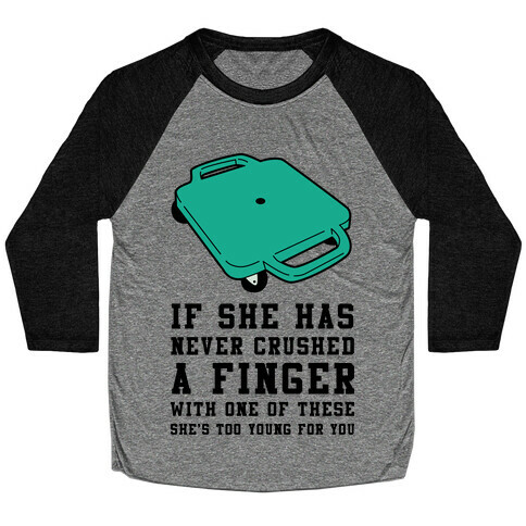 She's Too Young for You Butt Scooter Baseball Tee