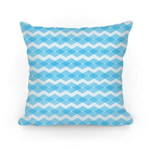 Blue Zig Zag Pattern Pillow