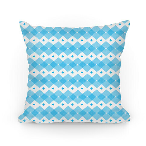 Blue Checkered Pattern Pillow