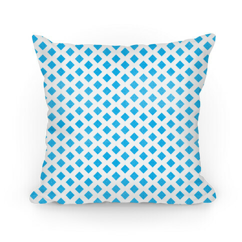 Blue Diamond Pattern Pillow