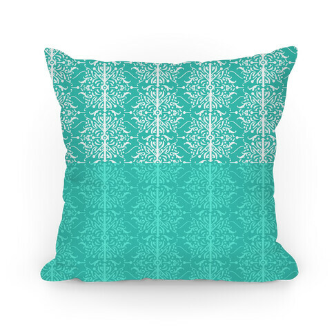 Teal Medieval Ombre Pattern Pillow