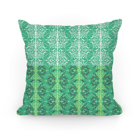 Green Medieval Ombre Pattern Pillow