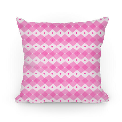 Pink Checkered Pattern Pillow