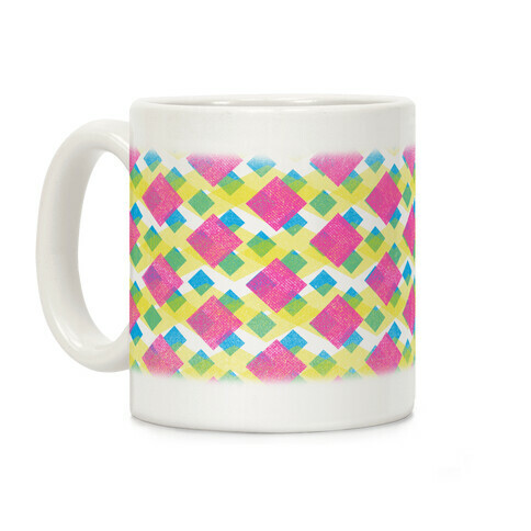 Cyan Magenta Yellow Pattern Coffee Mug