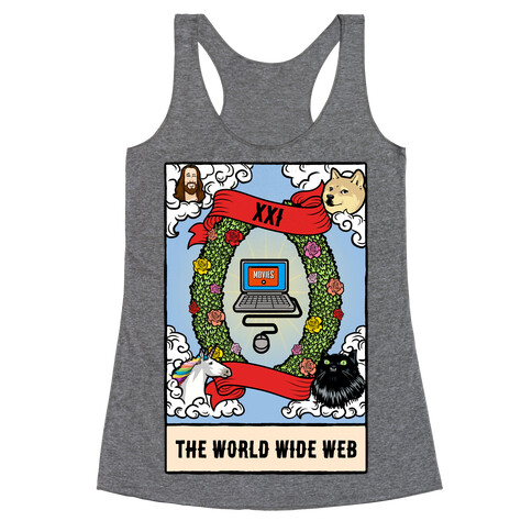 The World (Wide Web) Tarot Card Racerback Tank Top