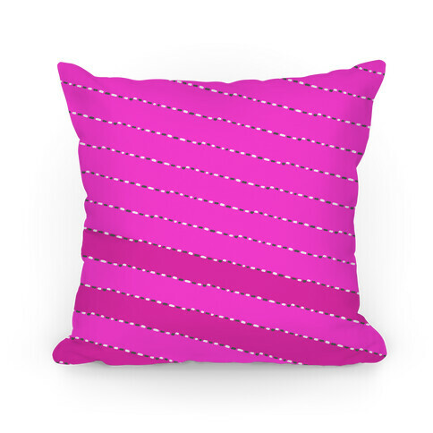 Pink Diagonal Dashed Stripes Pattern Pillow