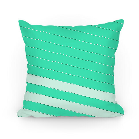 Aqua Diagonal Dashed Stripes Pattern Pillow
