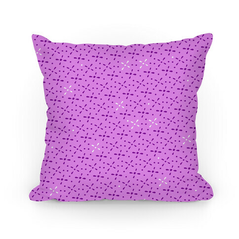 Purple Abstract Floral Pattern Pillow