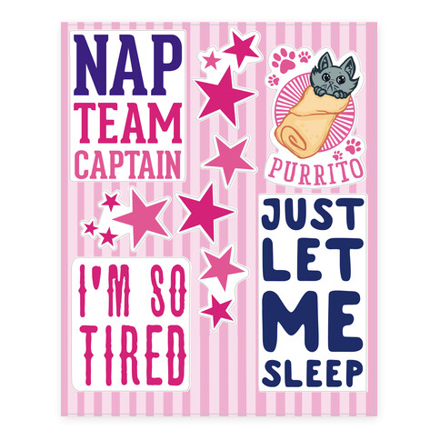 Sleepy  Stickers and Decal Sheet