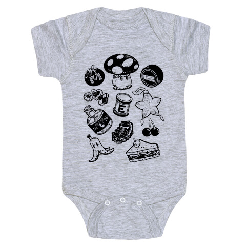 Gamer Food Items Baby One-Piece