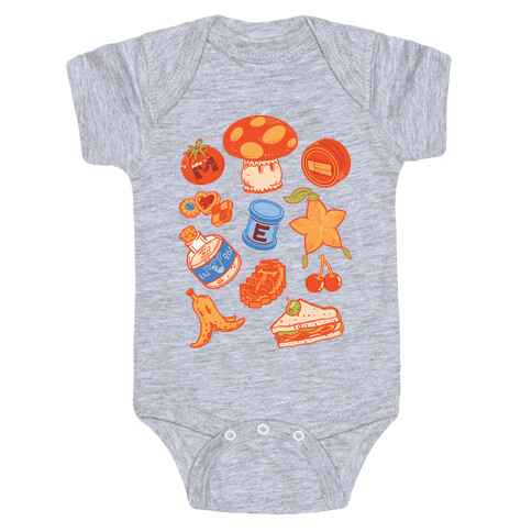Gamer Food Items Baby One-Piece