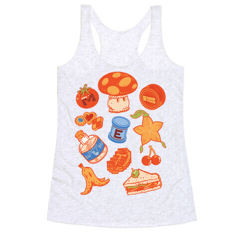 Gamer Food Items Racerback Tank Top