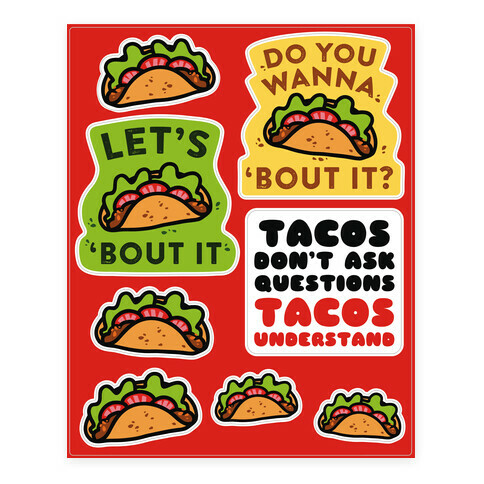 Taco  Stickers and Decal Sheet