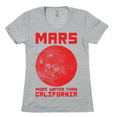Mars More Water Than California Womens T-Shirt