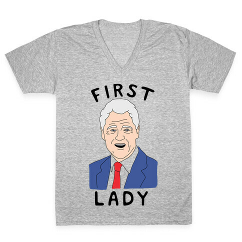 First Lady Bill Clinton V-Neck Tee Shirt