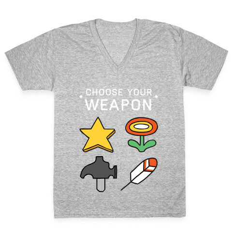 Choose Your Weapon Parody V-Neck Tee Shirt