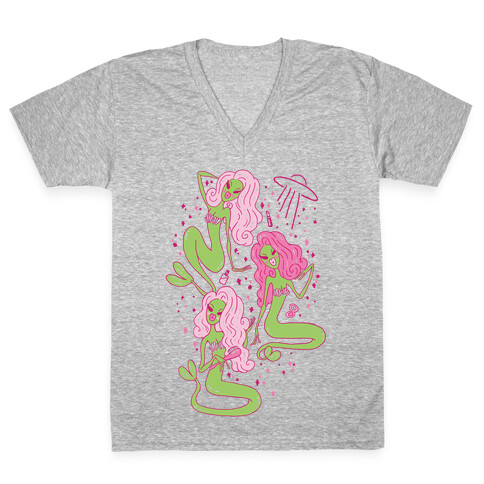 Mermaid Martians V-Neck Tee Shirt