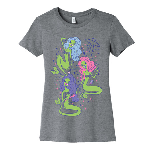 Mermaid Martians Womens T-Shirt