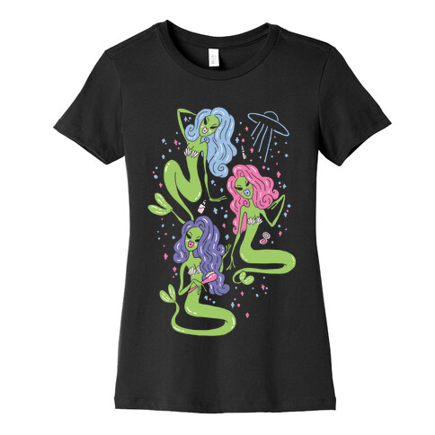 Mermaid Martians Womens T-Shirt