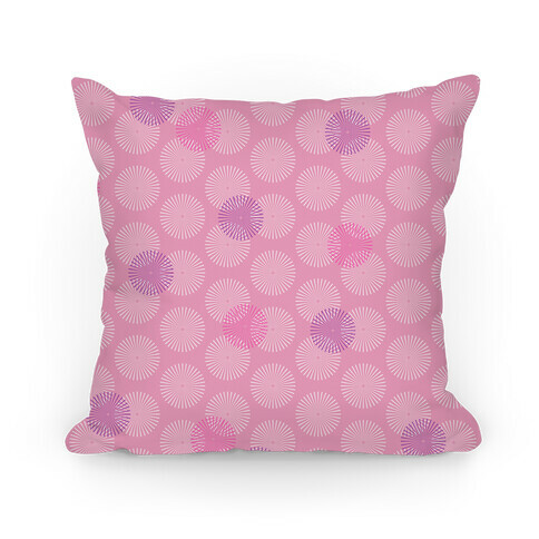 Pink Radial Mandalas Pattern Pillow