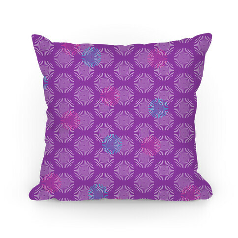 Purple Radial Mandalas Pattern Pillow