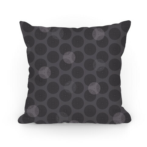 Gray Radial Mandalas Pattern Pillow