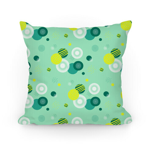 Seafoam Radials and Circles Pattern Pillow