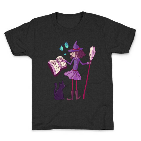 Witch Consults Her Spellbook Kids T-Shirt