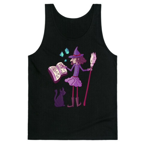 Witch Consults Her Spellbook Tank Top