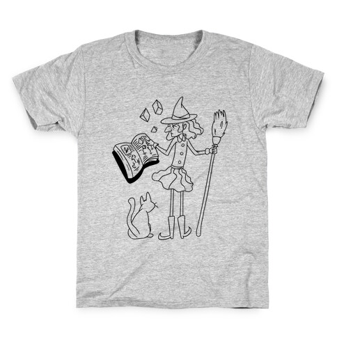 Witch Consults Her Spellbook Kids T-Shirt