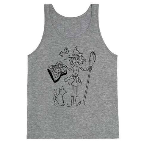 Witch Consults Her Spellbook Tank Top