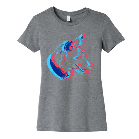 3D Dog Head Womens T-Shirt