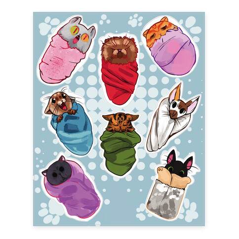 Purrito  Stickers and Decal Sheet