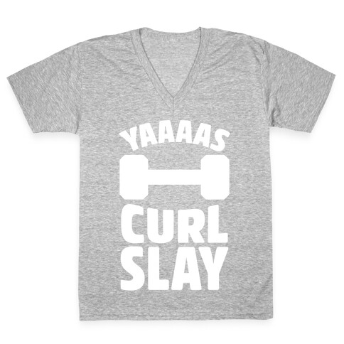 Yaaaas Curl Slay V-Neck Tee Shirt