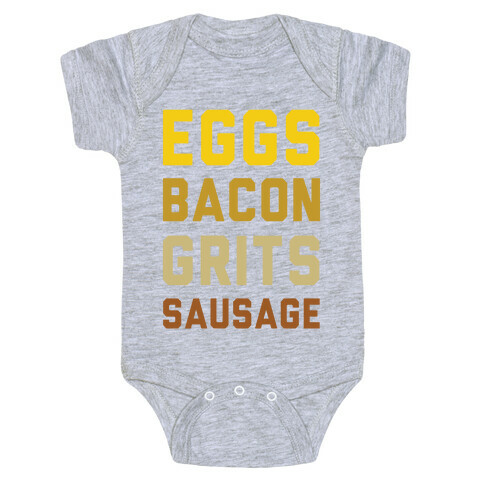 Eggs, Bacon, Grits, Sausage Baby One-Piece