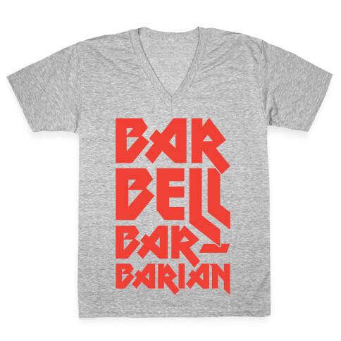 Barbell Barbarian V-Neck Tee Shirt