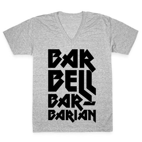 Barbell Barbarian V-Neck Tee Shirt