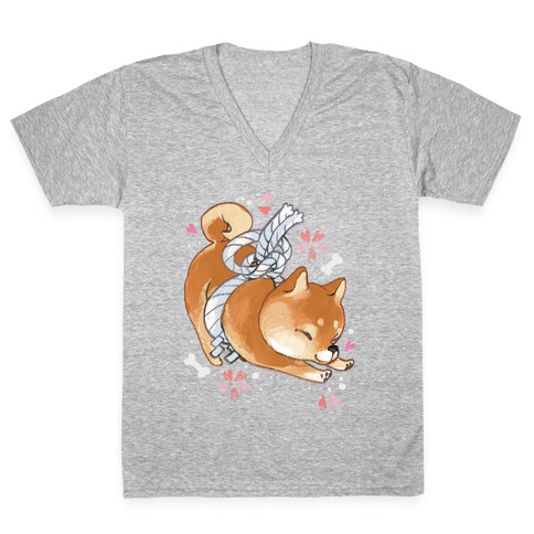 Shiba Inu Dog V-Neck Tee Shirt