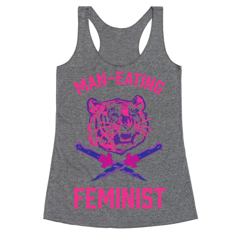 Man-Eating Feminist Racerback Tank Top