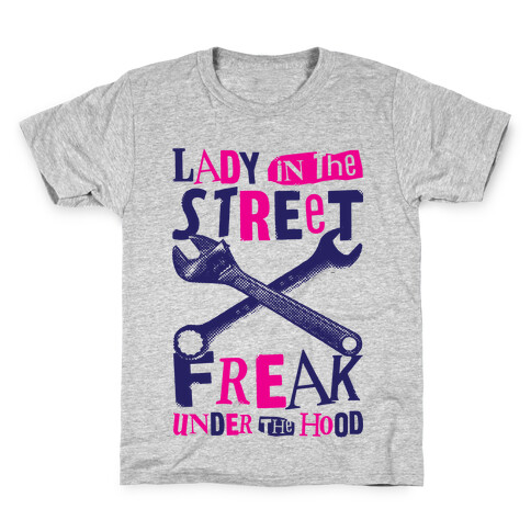 Lady In The Streets Freak Under The Hood Kids T-Shirt