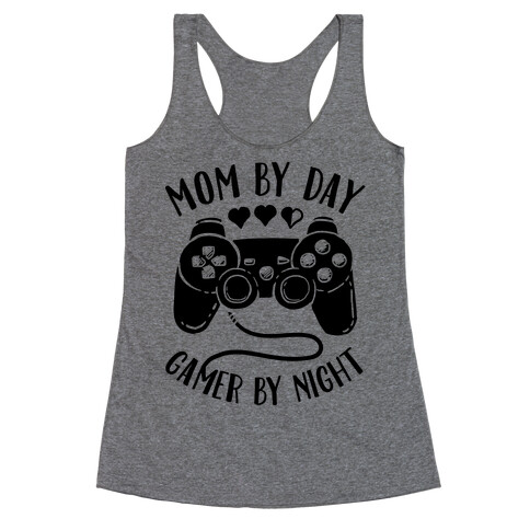 Mom By Day Gamer By Night Racerback Tank Top