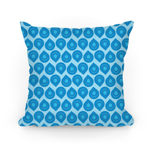 Retro Blue Tear Drop Pattern Pillow