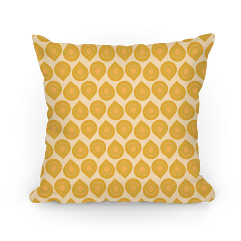 Retro Yellow Tear Drop Pattern Pillow