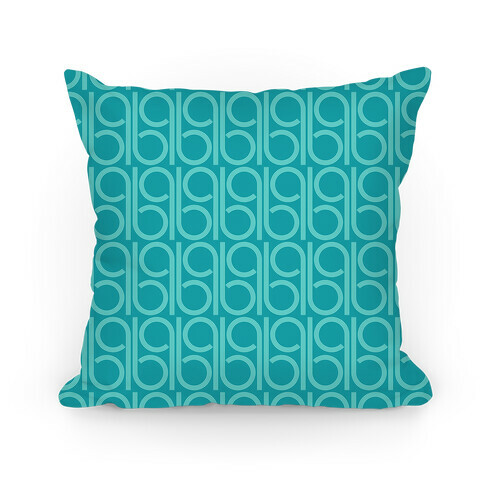 Teal Retro Pattern Pillow