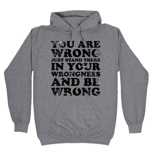 You Are Wrong Hooded Sweatshirt