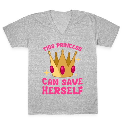 This Princess Can Save Herself V-Neck Tee Shirt